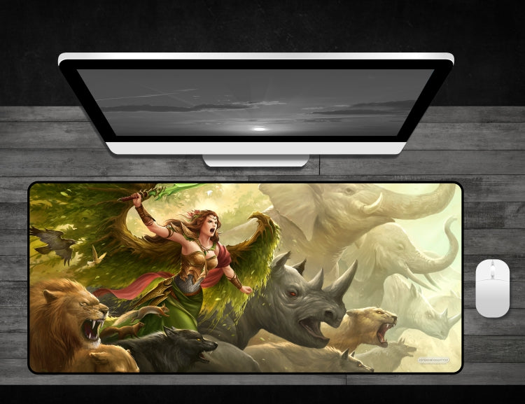 Angel of the Forest - Deskmat Premium Black Stitched - 32" x 14" x 1/8"