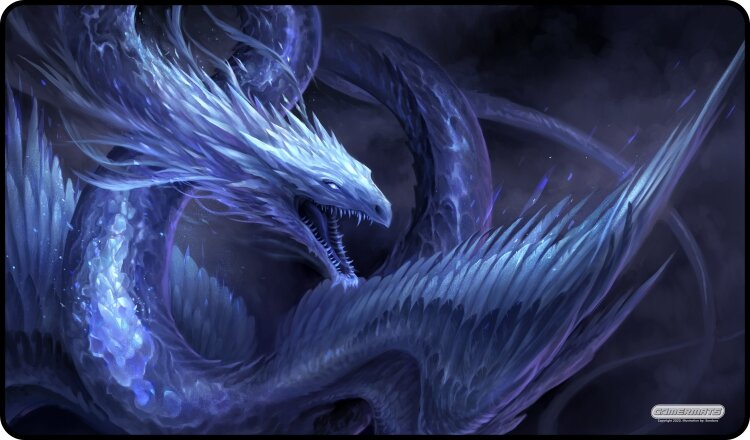 Blue Crystal Dragon - Playmat Standard No Border - 24" x 14" x 1/16"