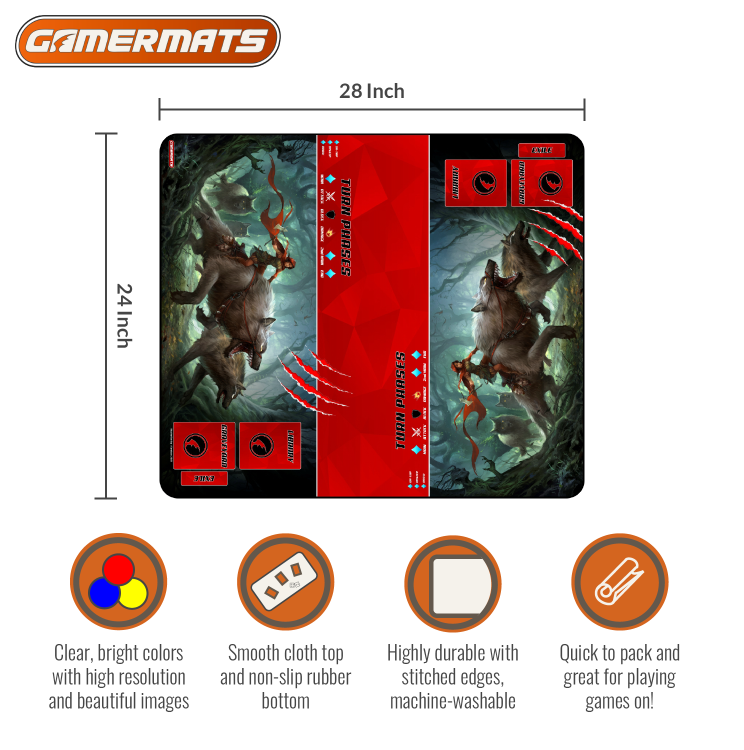 Dark Red Riding Hood - Two-Player XL Playmat Magic Compatible