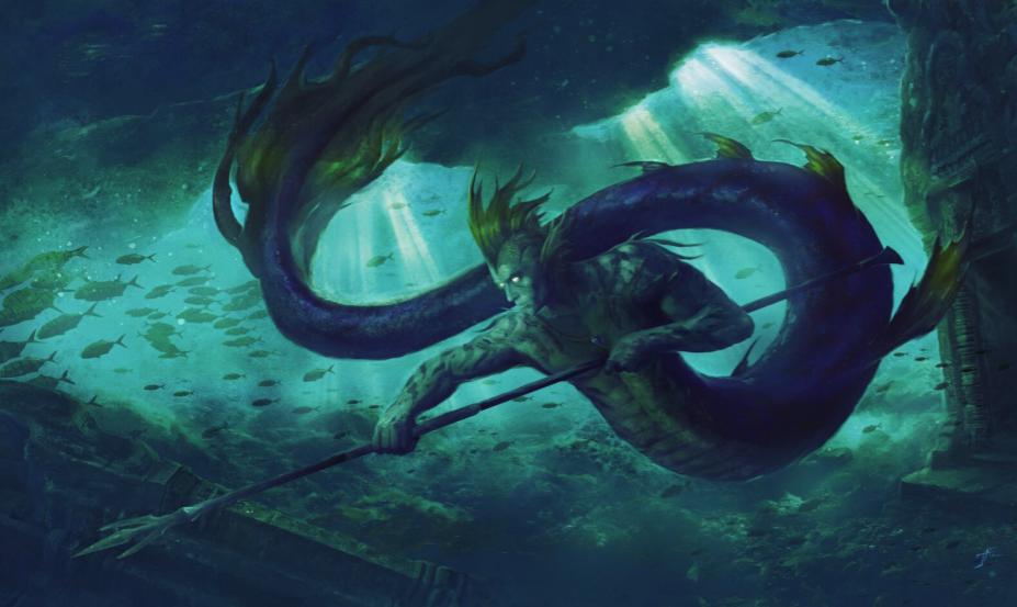 Merfolk - Jason Engel - Playmat Standard No Border - 24" x 14" x 1/16"