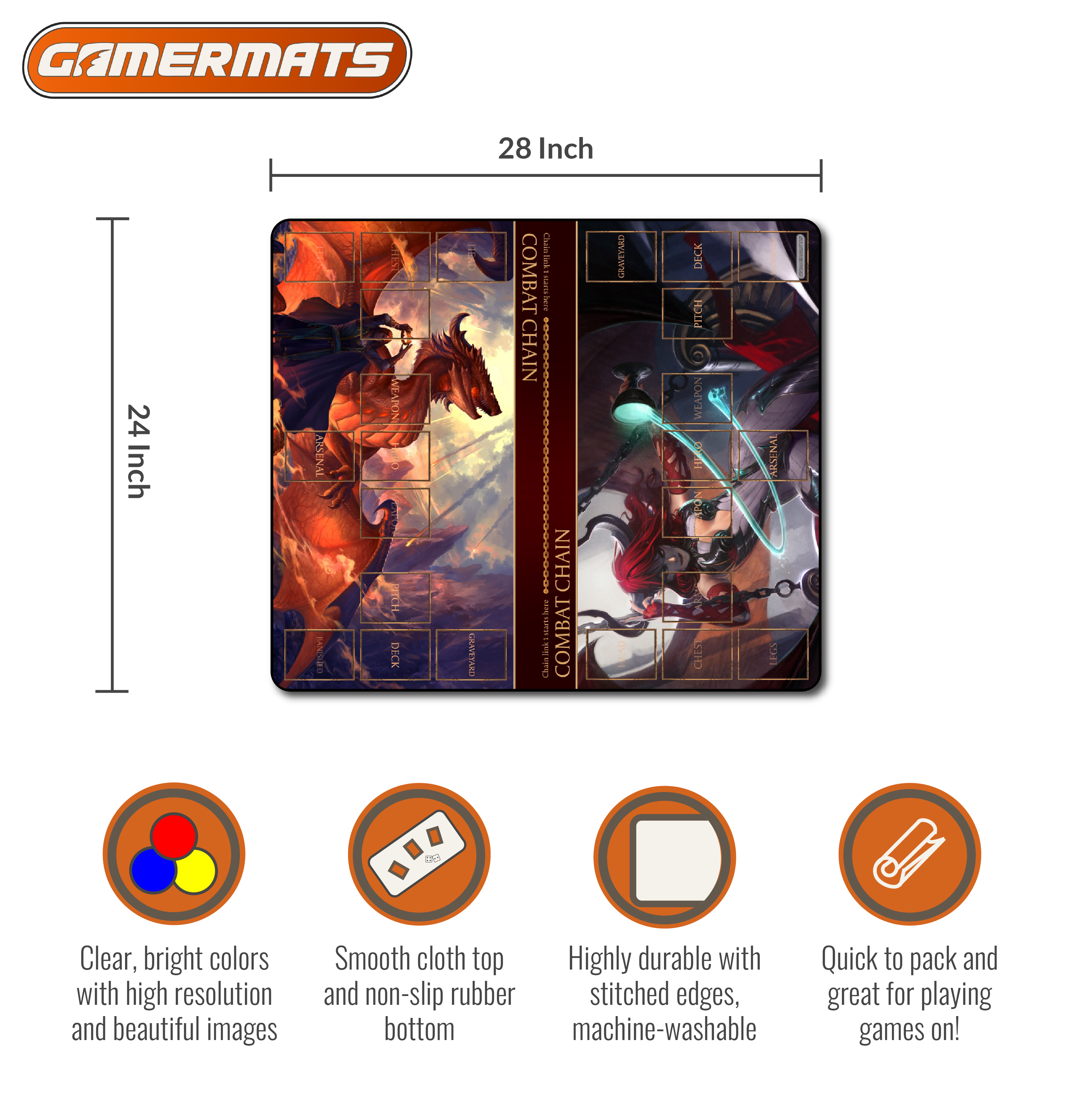 Red Dragon/Succubus - Two-Player XL Playmat Flesh and Blood Compatible