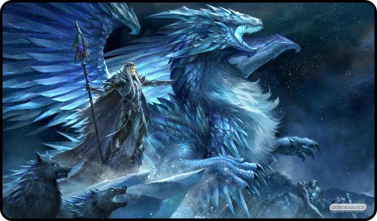 Frost Dragon - Playmat Standard No Border - 24" x 14" x 1/16"