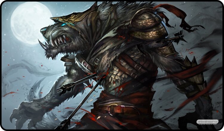 Werewolf Assassin - Playmat Standard No Border - 24" x 14" x 1/16"