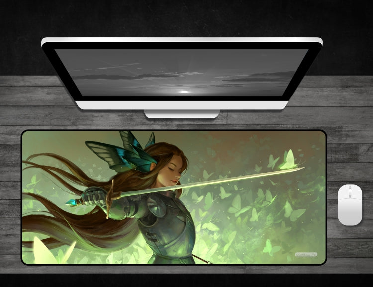 Butterfly Sword - Deskmat Premium Black Stitched - 32" x 14" x 1/8"