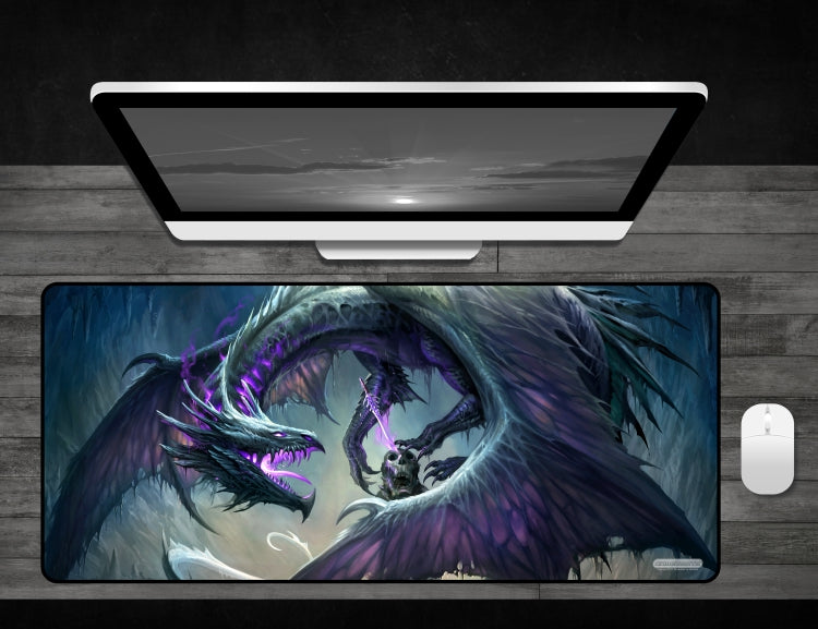 Dragon Knight - Deskmat Premium Black Stitched - 32" x 14" x 1/8"