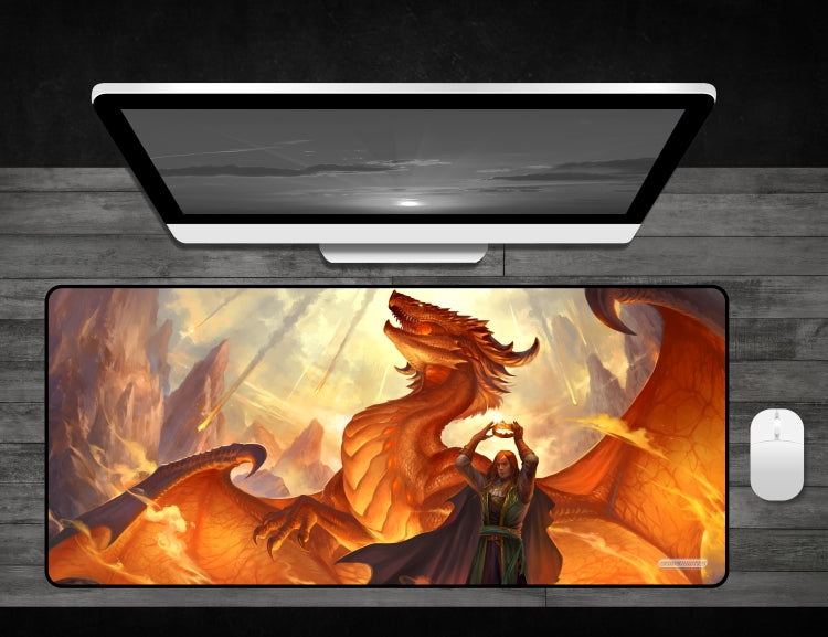 Fire and Glory - Deskmat Premium Black Stitched - 32" x 14" x 1/8"