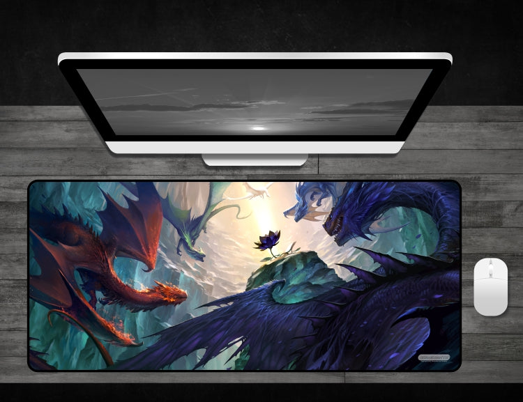 Lotus Guardians - Deskmat Premium Black Stitched - 32" x 14" x 1/8"