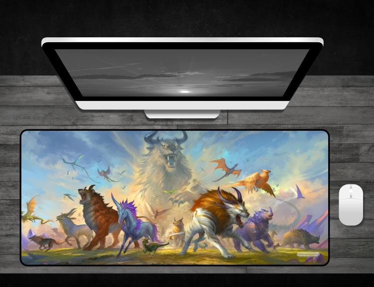 Stampede - Deskmat Premium Black Stitched - 32" x 14" x 1/8"